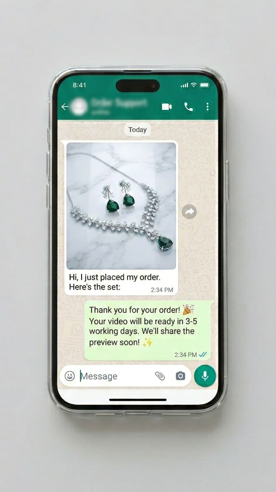 Product photos sent by client